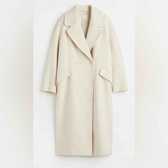 H&M Jackets & Blazers - H&M Double Breasted Cream Coat. Size XXL.